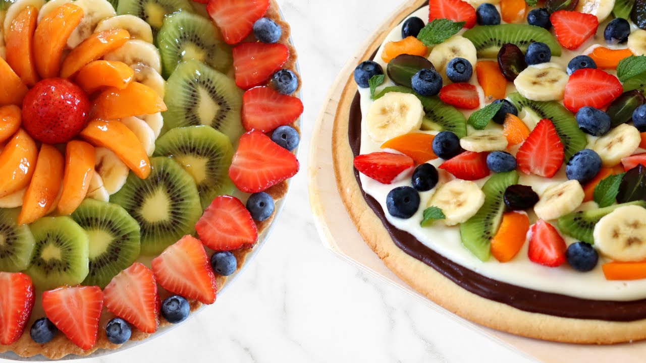 FRUIT PIZZA & FRUIT TART - 1 dough 2 vegan cakes