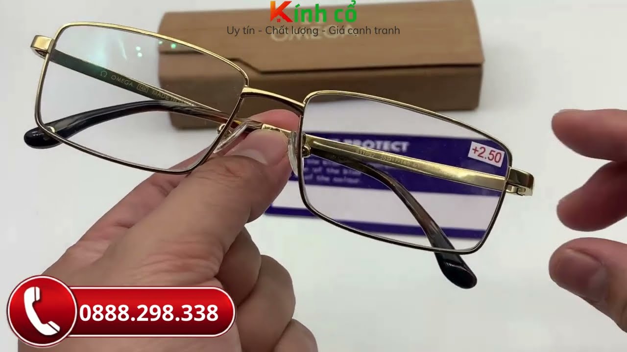 Kính Lão Viễn Thị Đổi Màu, Kính Đọc Sách Omega Titanium Uốn Dẻo Mạ Vàng CHỈ VỚI 660.000 Đ