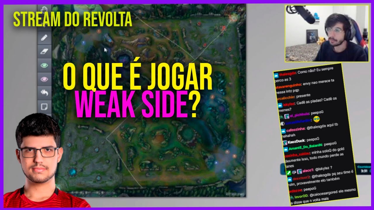 Revolta explicando sobre 'weak side' e a genialidade do Robo