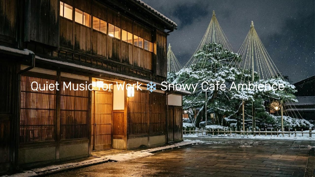 Quiet Music for Work❄️ | Kanazawa Night Café Ambience | Kanazawa at Night