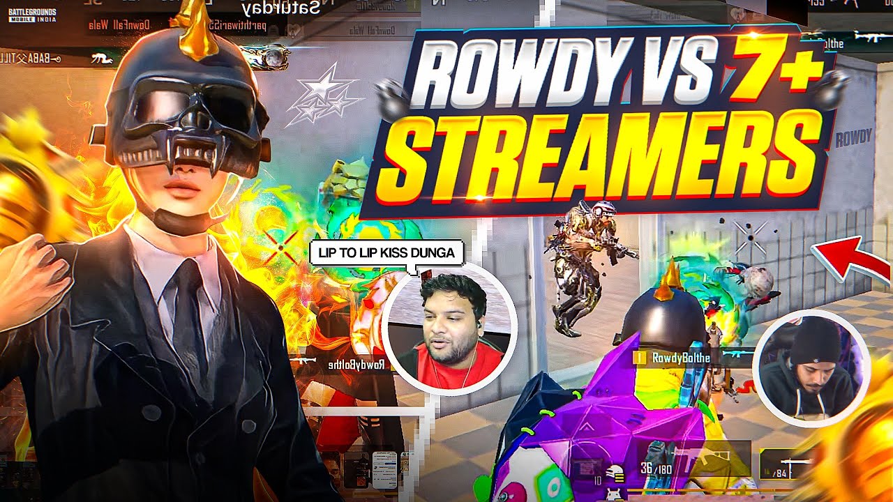 7+ STREAMERS CALLED ME H@CKER🤬 || Streamers VS Rowdy ☠️| BGMI