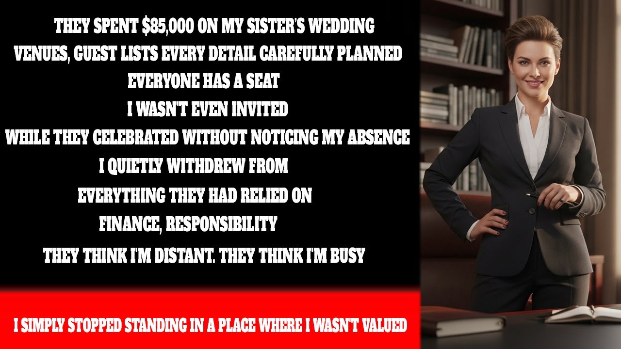 They spent $85,000 on my sister's wedding… I wasn't even invited — so I quietly withdrew.