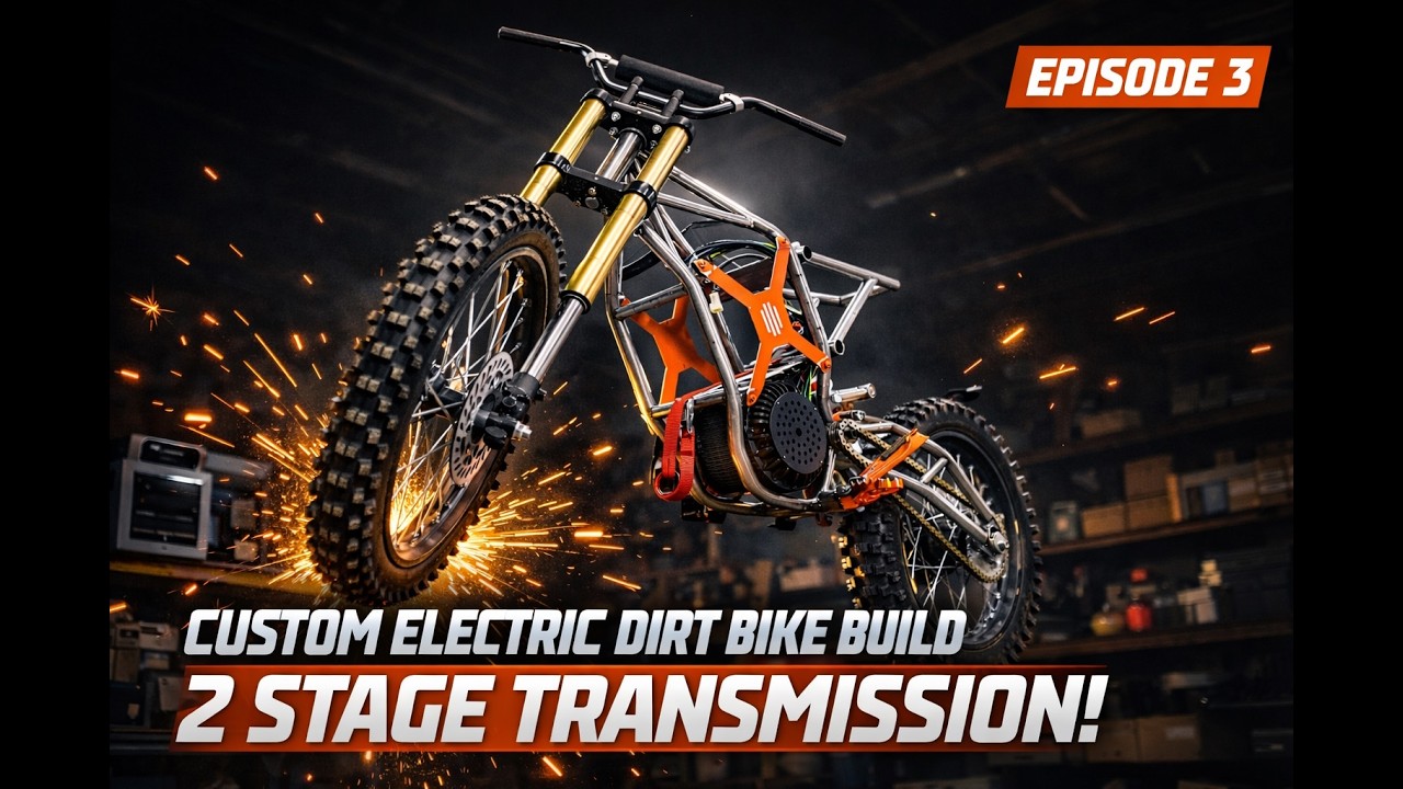 Electric Dirt Bike Build Ep.3 | Installing Motor, Custom Sprockets & Building 2 Stage Transmission