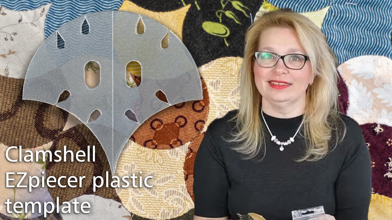 Clamshell patchwork with reusable EZpiecer plastic template from Foltvilag KFT