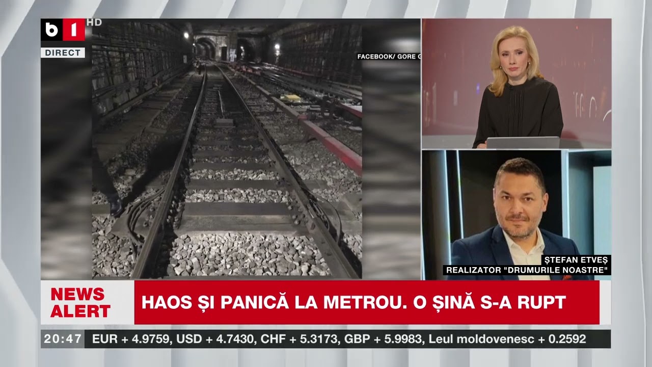 HAOS ȘI PANICĂ LA METROU. O ȘINĂ S -A RUPT.  Știri B1TV_16 dec.2024