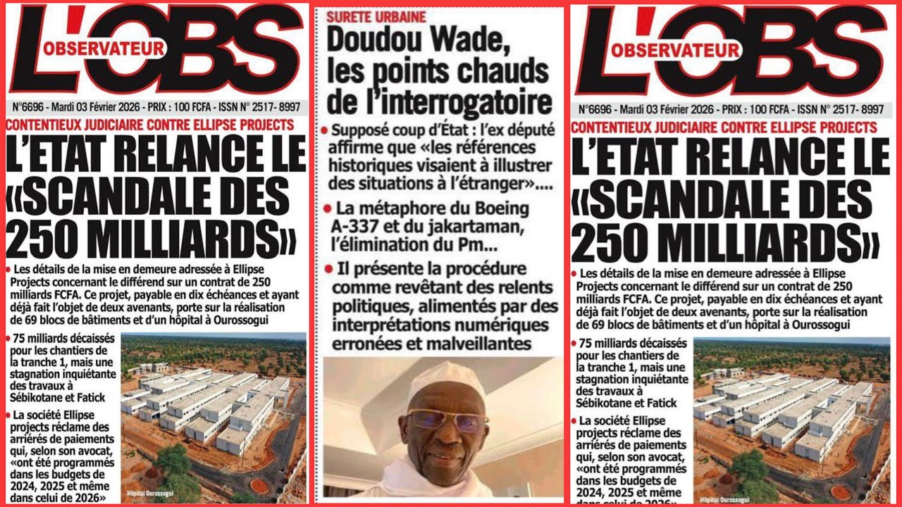 Revue de presse Mardi 03 février 2026 avec mame khalifa 
