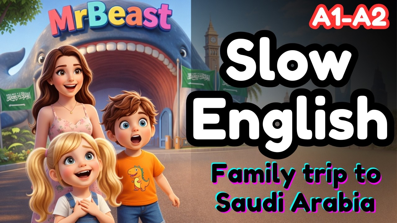 Trip to MrBeast Park | MrBeast Challenges | Slow English Story for Beginners (A1- A2 level)