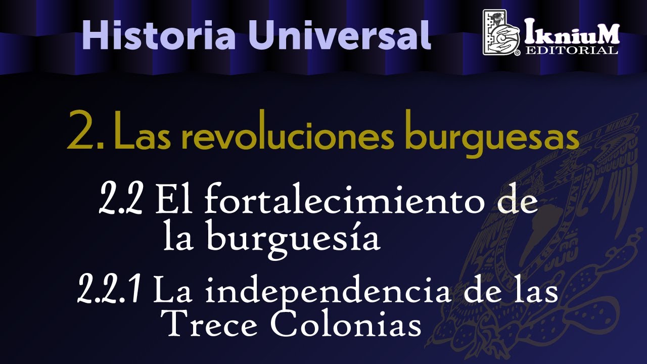 Tema 2.2.1 La independencia de las Trece Colonias. Historia. Licenciatura.