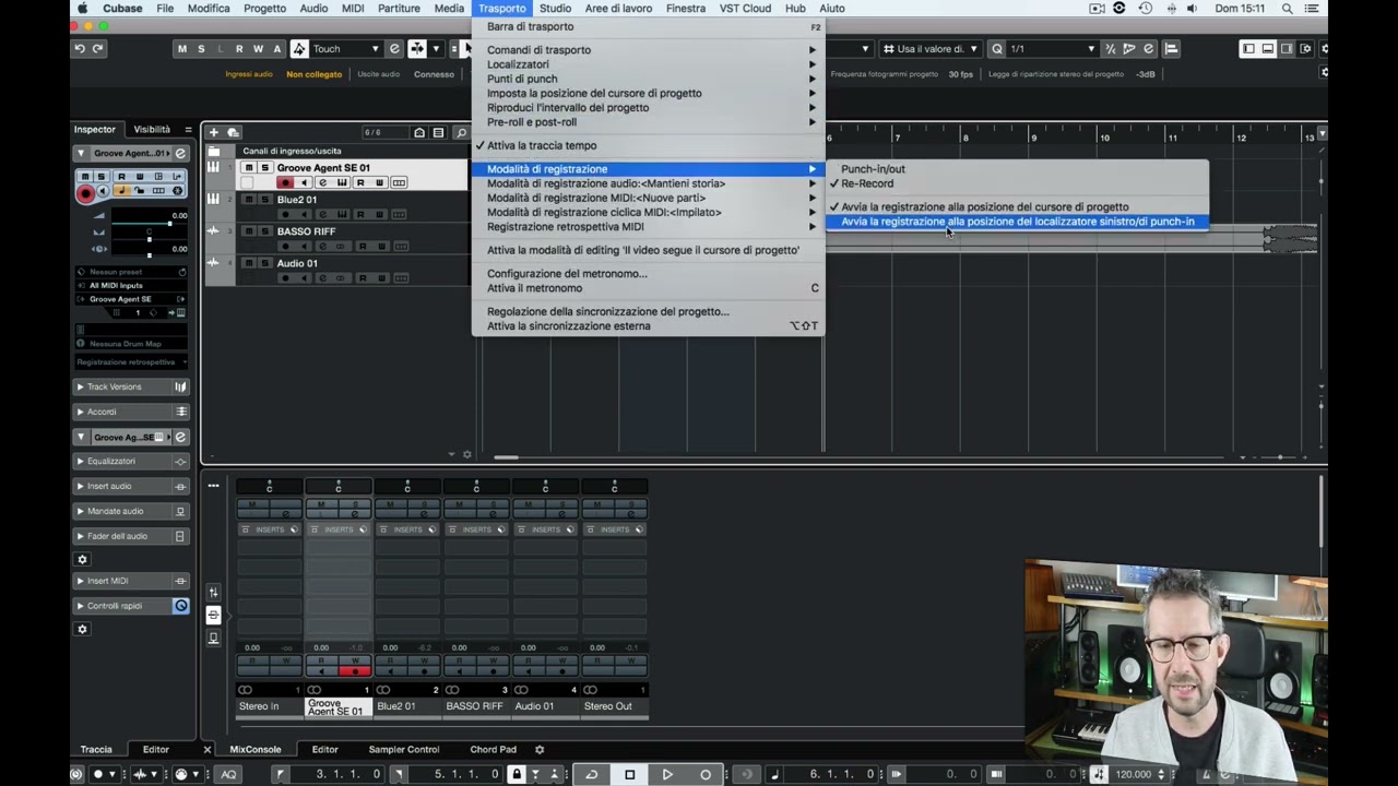 Cubase: Le varie modalit&agrave; di registrazione