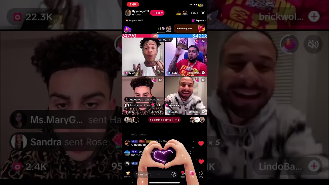 Island boy Flyysoulja 954enzo Lindo Brickbaby on TikTok Live Arguing