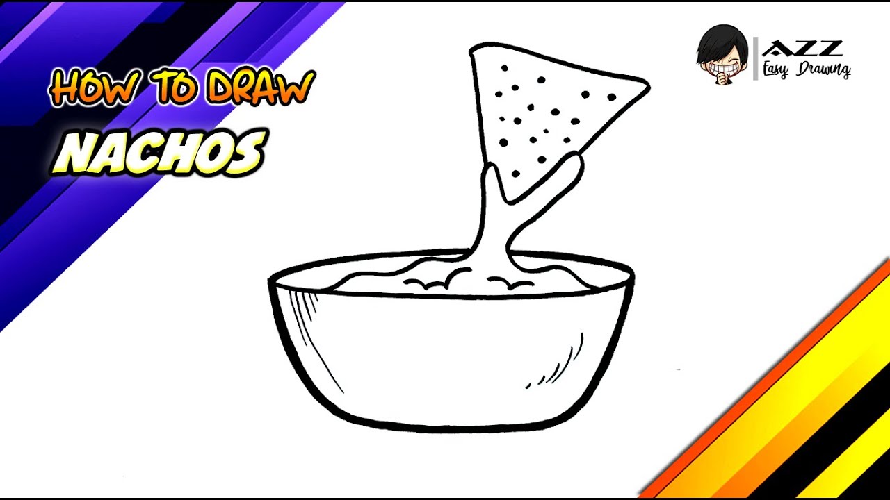 How to draw Nachos step by step
