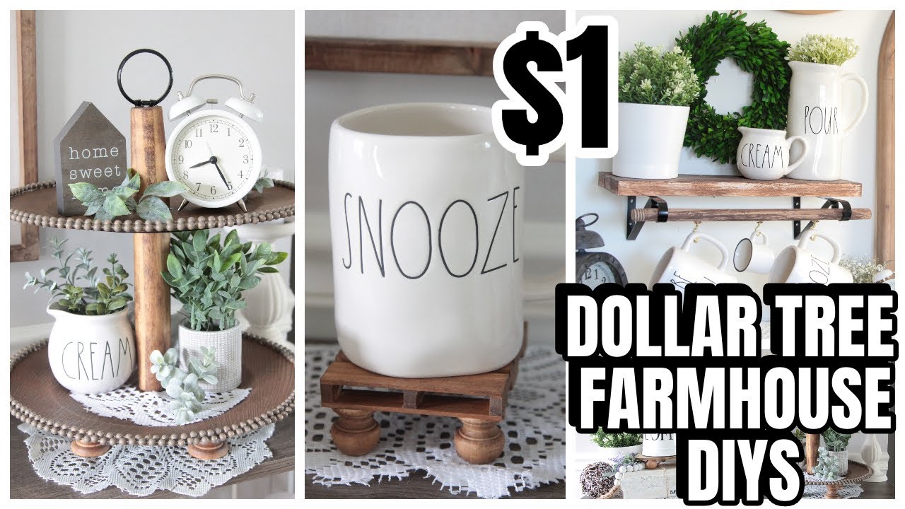 DOLLAR TREE KIRKLANDS DUPE DIYS FARMHOUSE DECOR