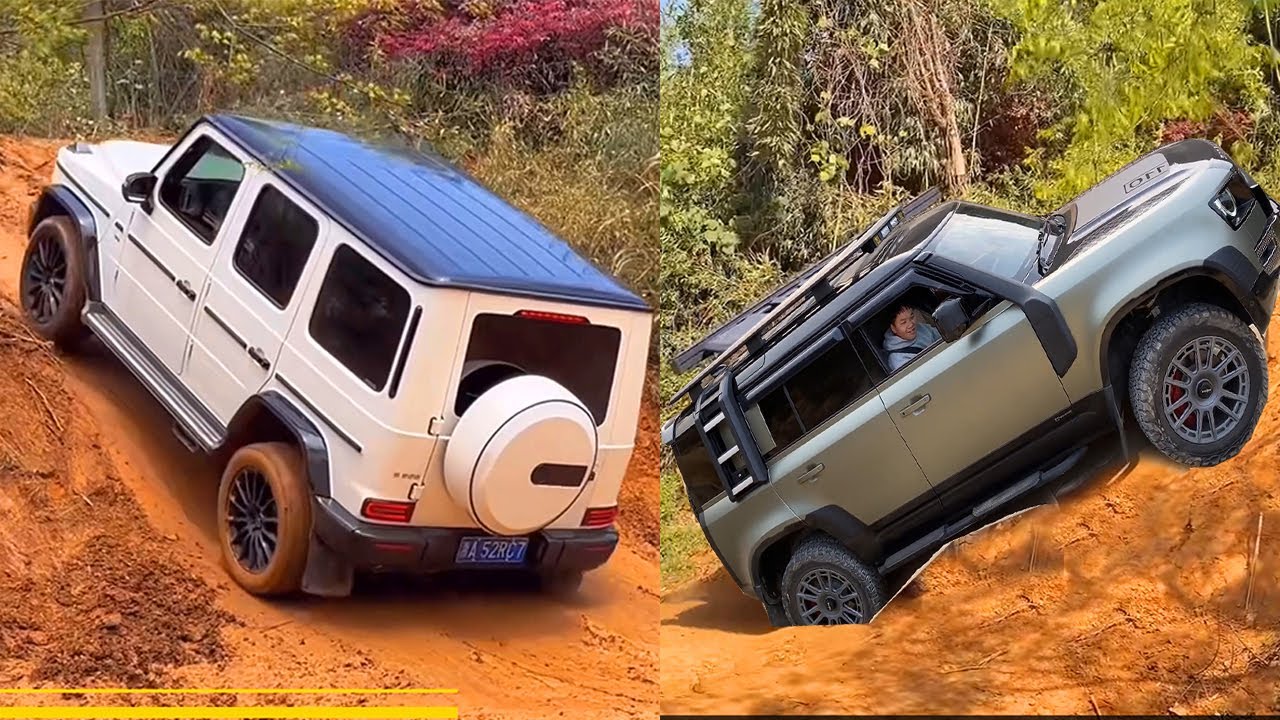 Mercedes G500 4.0L V8 vs  Porsche Cayene 3.0L V6 vs Land Rover Defender 3.0L PK Off-road