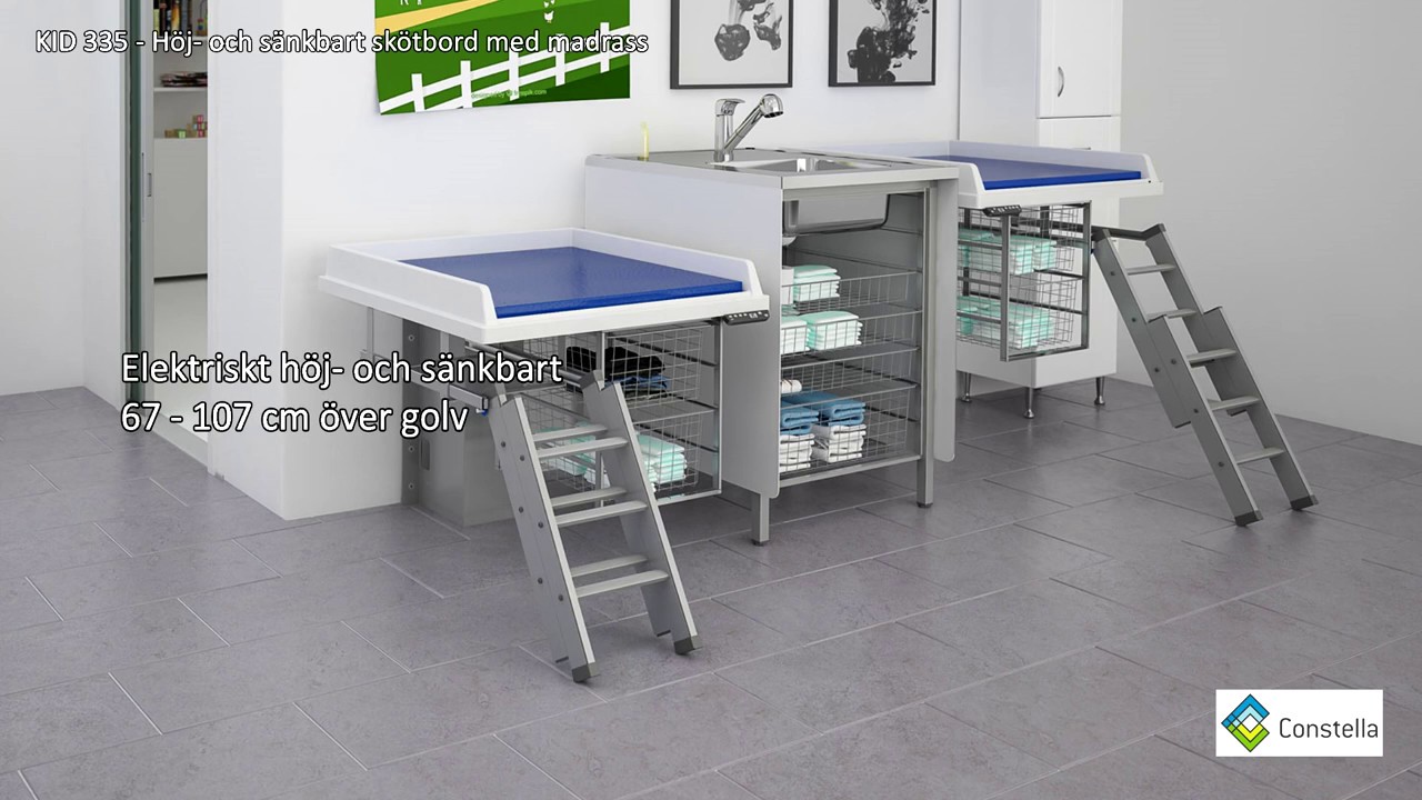 Sk&ouml;tbord Constella Kid 335 med madrass