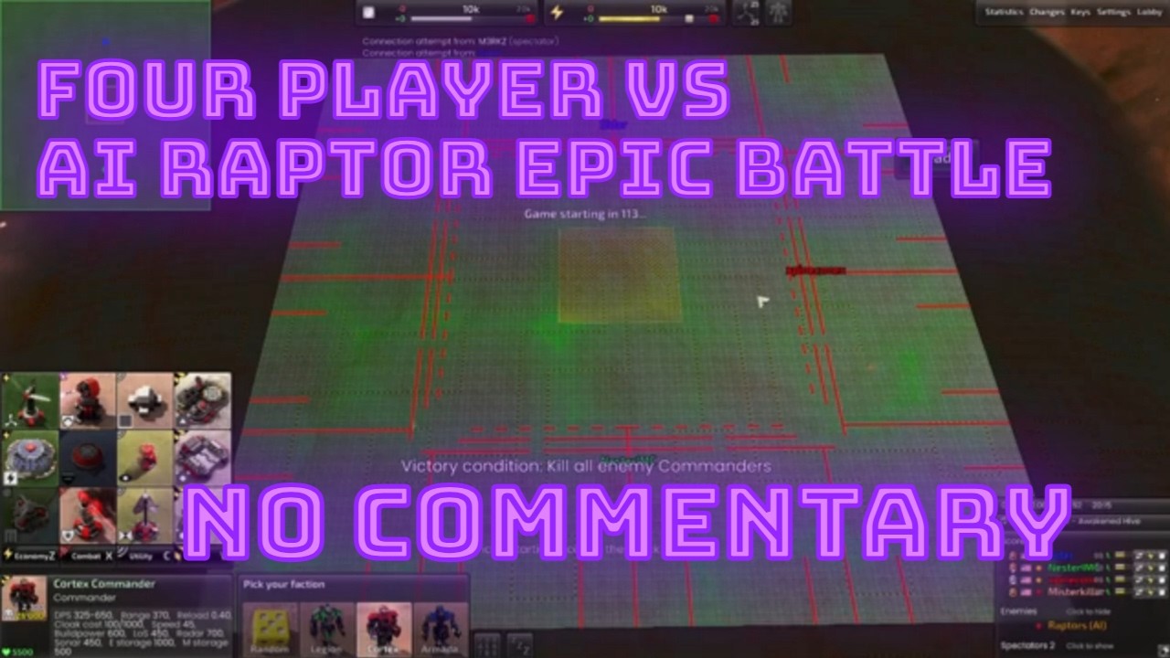 12 player battle against Alien Raptor AI in Beyond All Reason part 4