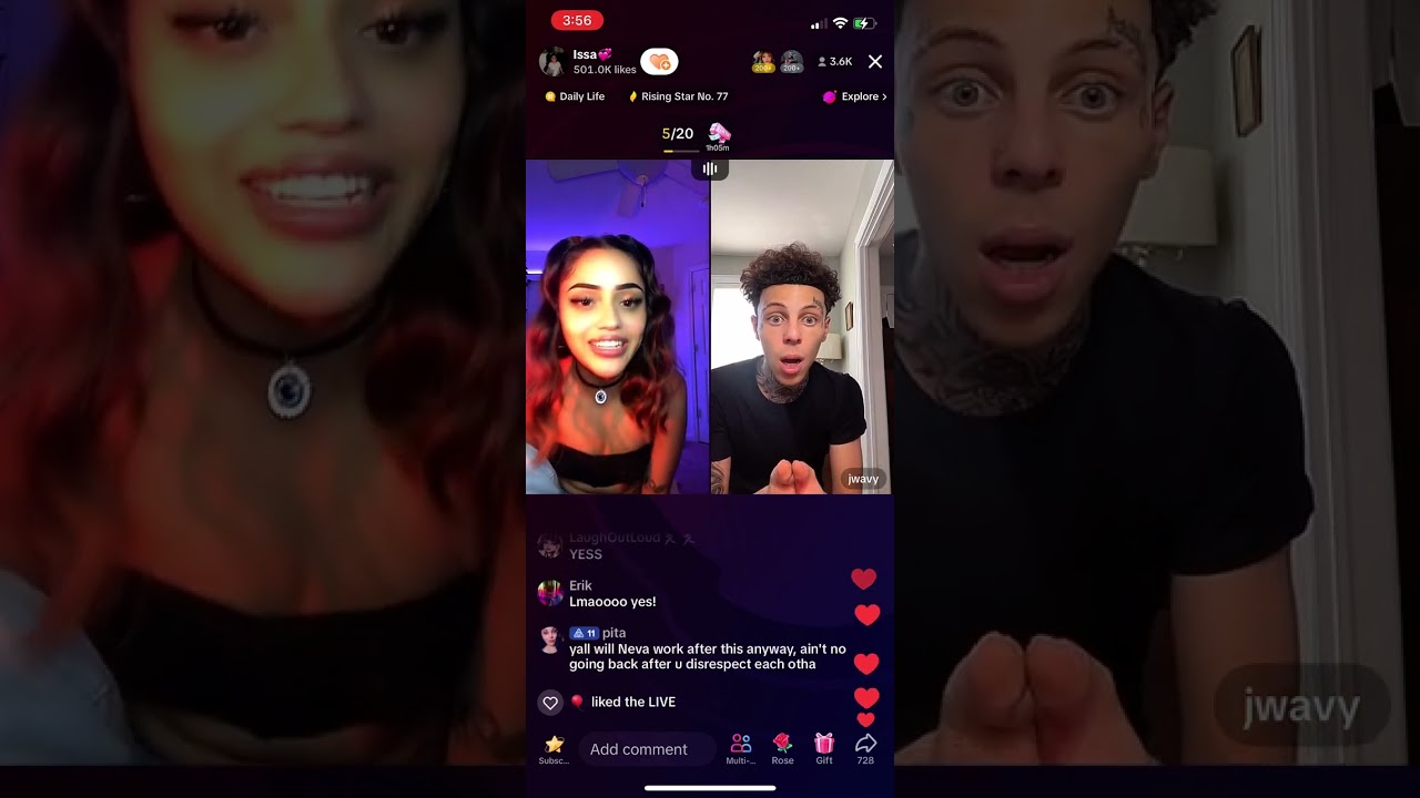 Jwavy and his ex issa arguing on TikTok live