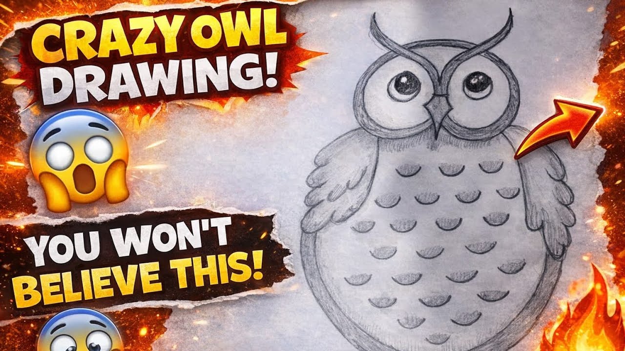 Easy Owl Drawing Step by Step|Cute Owl Sketch Tutorial for Beginners #drawing #art #viral #trending 