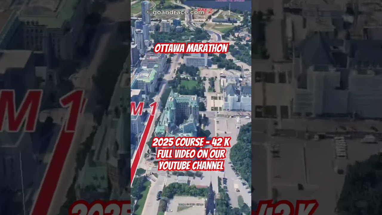 Tamarack Ottawa Race Weekend 2025: fly over the marathon course! Video of the race path.