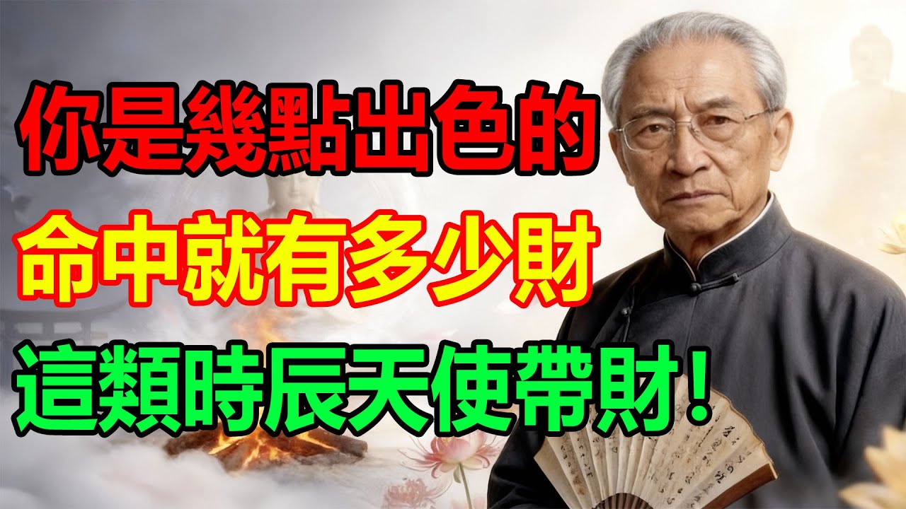你是幾點出色的，命中就有多少財，這類時辰天使帶財！