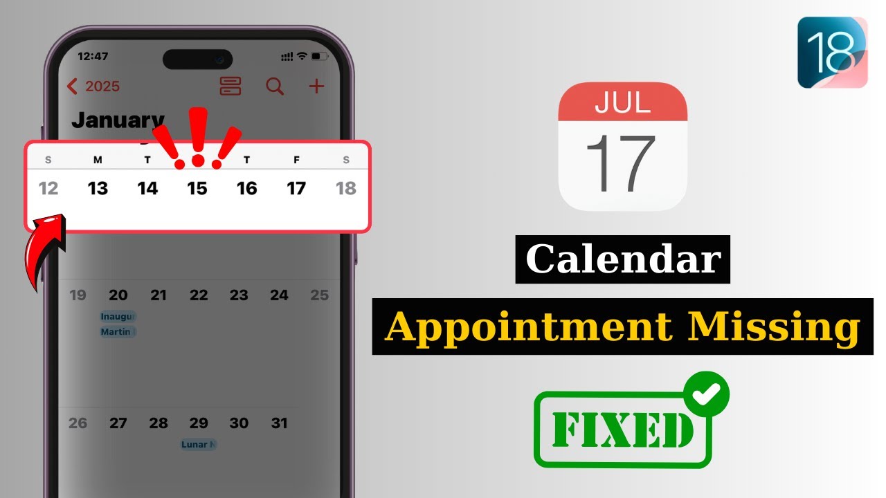 How To Fix Calendar Appointments Missing on iPhone iOS 18 | Calendar Appointments Not Showing