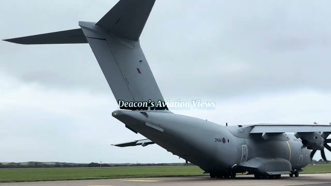 RAF Airbus A400M Atlas Taxi Close-Up & Fast Takeoff ( RAW-SOUND )