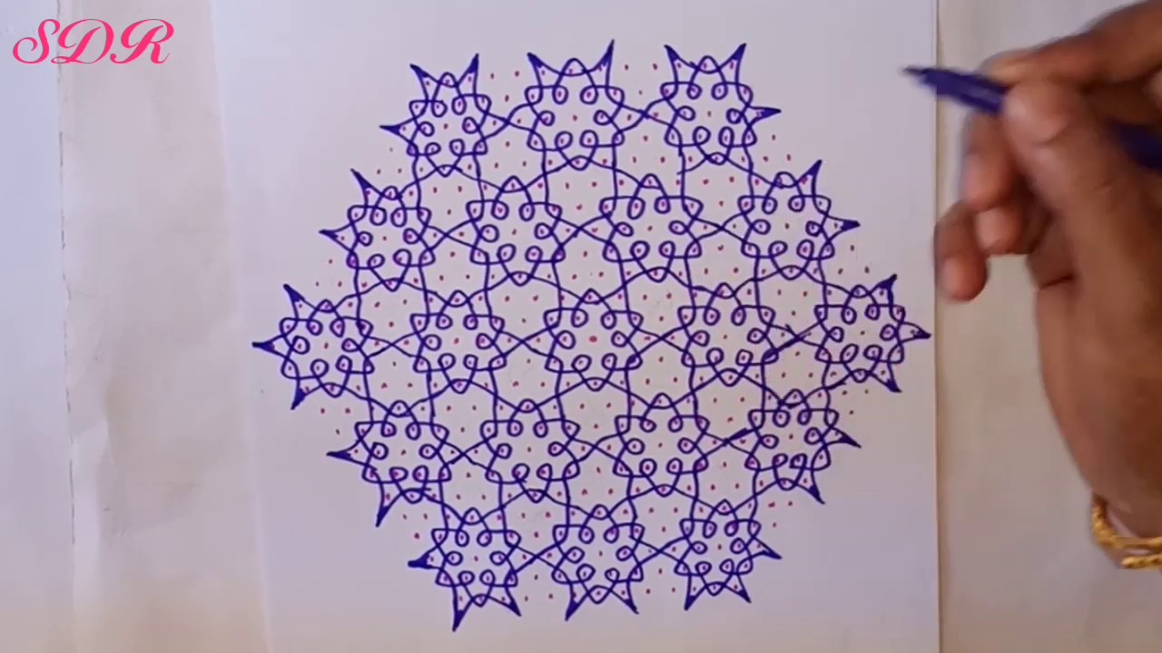 (Diwali Special) || 25 - 13 Middle Dots || Beautiful Big Sikku Kolam || Chikku Rangoli