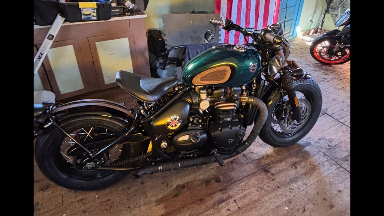 Motone Bedlam Exhaust on 2022 Triumph Bobber with Cat