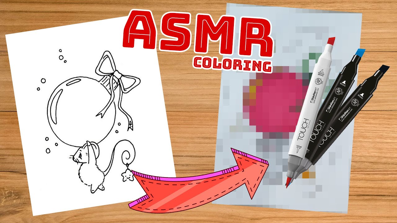 Mouse & Christmas Ball Coloring ASMR 🎄🖍️ Cozy Holiday Marker Sounds