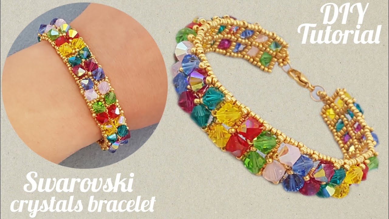 Swarovski crystal bracelet/Colorful  bracelet/Simple/ Elegant bracelet/Easy jewelry making at home