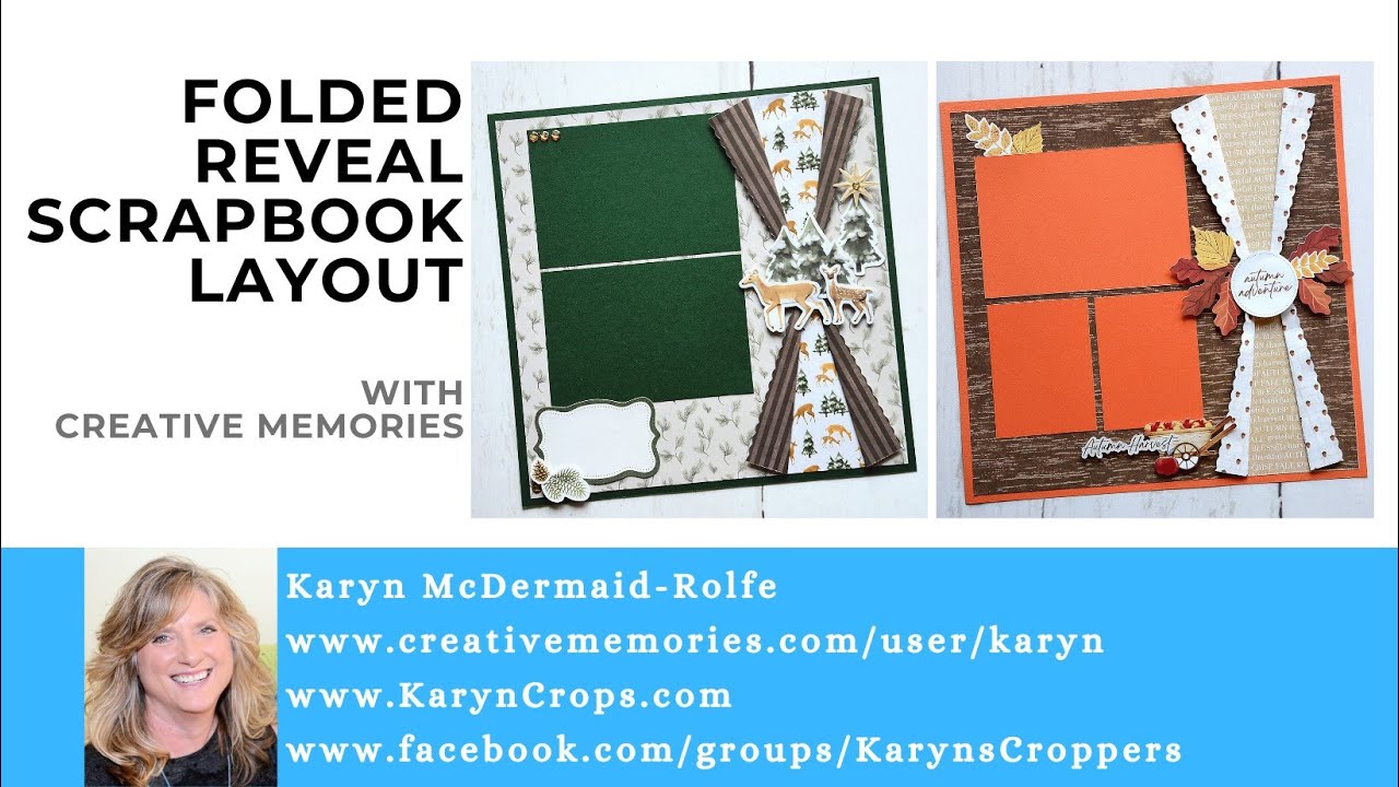 Folded Reveal Scrapbook Layout with Creative Memories Autumn Harvest & Nordic Winter Collections