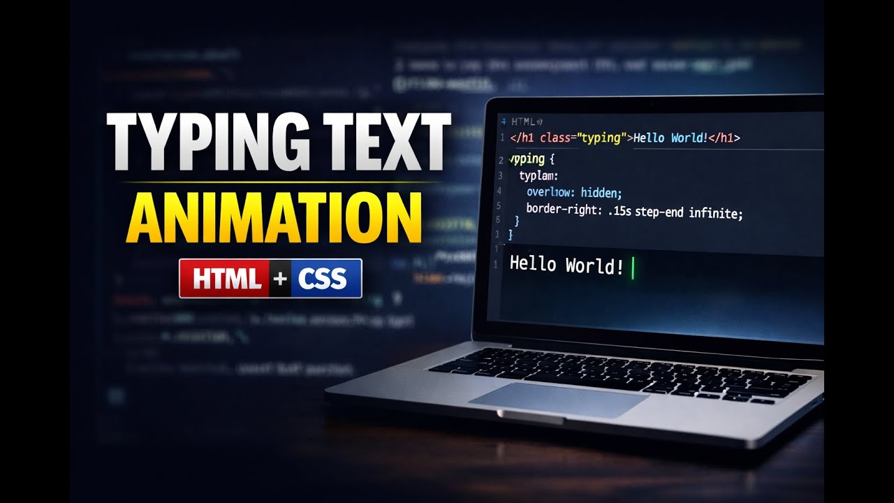 HTML CSS Typing Text Animation Tutorial | Beginner Friendly