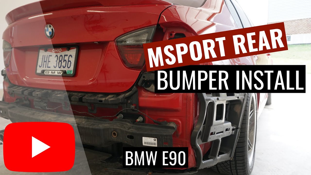 НОВЫЙ задний бампер Msport! | Установка BMW E90