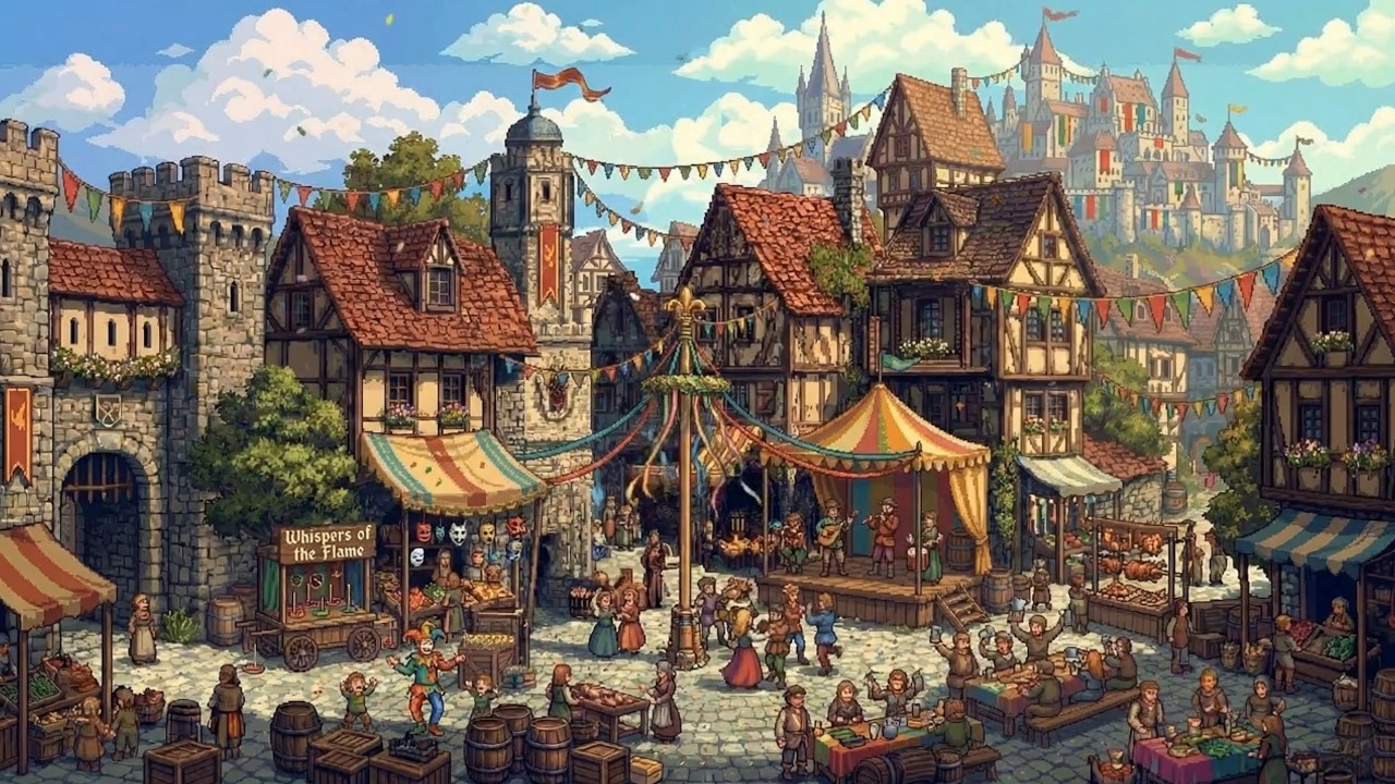 Market Day Festival at Oakhaven | Lively Medieval Folk | Music for Focus & Energy