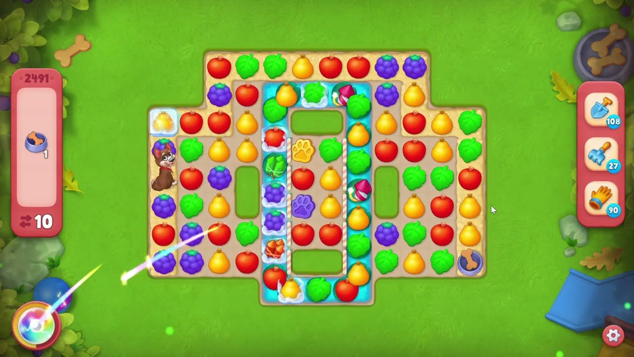 Gardenscapes 2491 Hard Level - 17 moves - NO BooSTERS