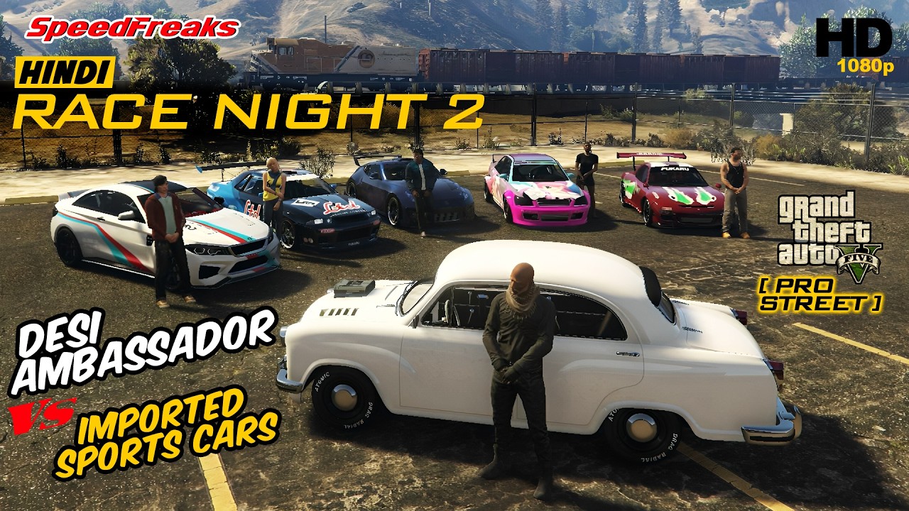 Hyderabadi Franklin and the Desi Ambassador Race Car in GTA 5 | Pro Street Race in GTA V #gta5hindi