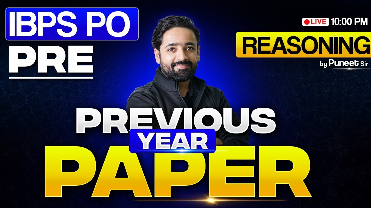 IBPS PO Pre 2025 | IBPS PO Previous Year Paper | Reasoning by Puneet Sir