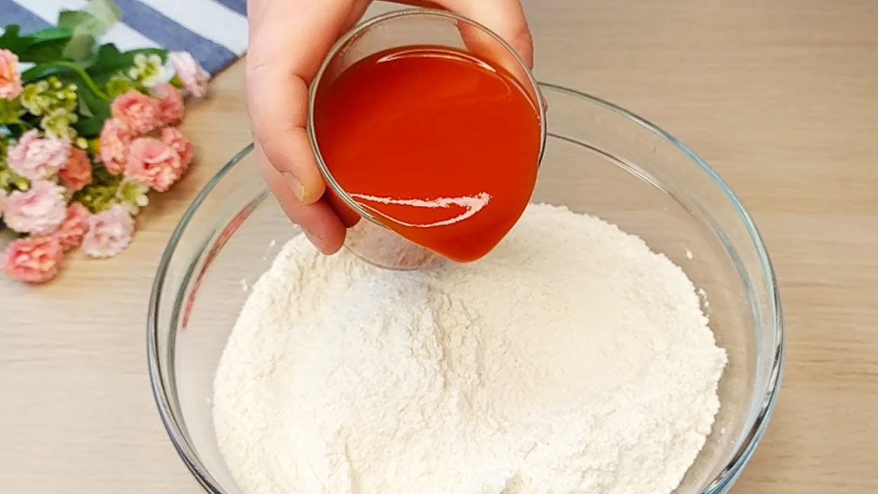 Смешайте томатный сок с мукой и вы будете поражены! Вкусно и дешево. # 92
