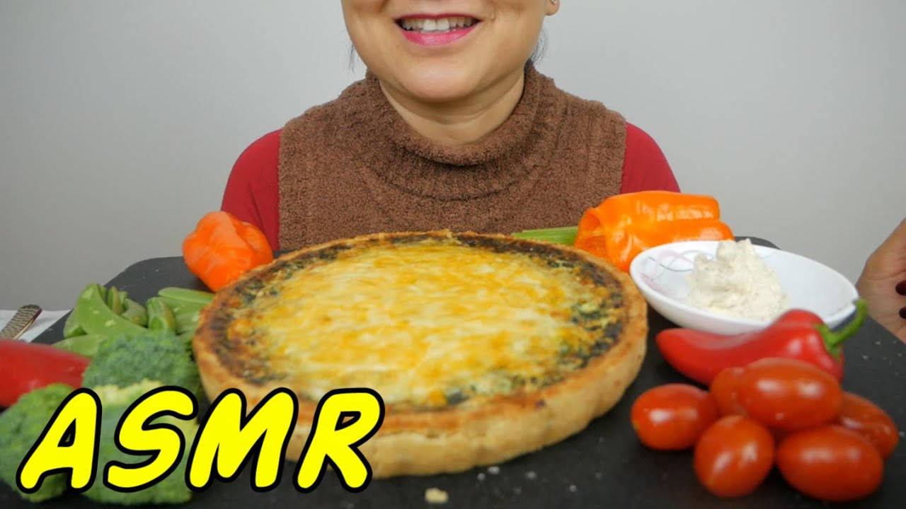 ASMR Quiche Lorraine | Eating Sounds | Light Whispers | Nana Eats