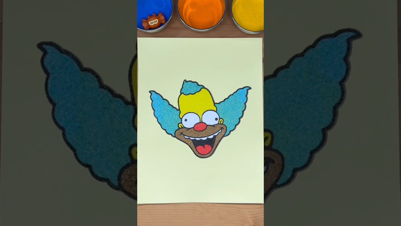 Krusty the Clown from Simpsons #simpsons #krusty #sandpainting #satisfying #viral #asmr #relaxart