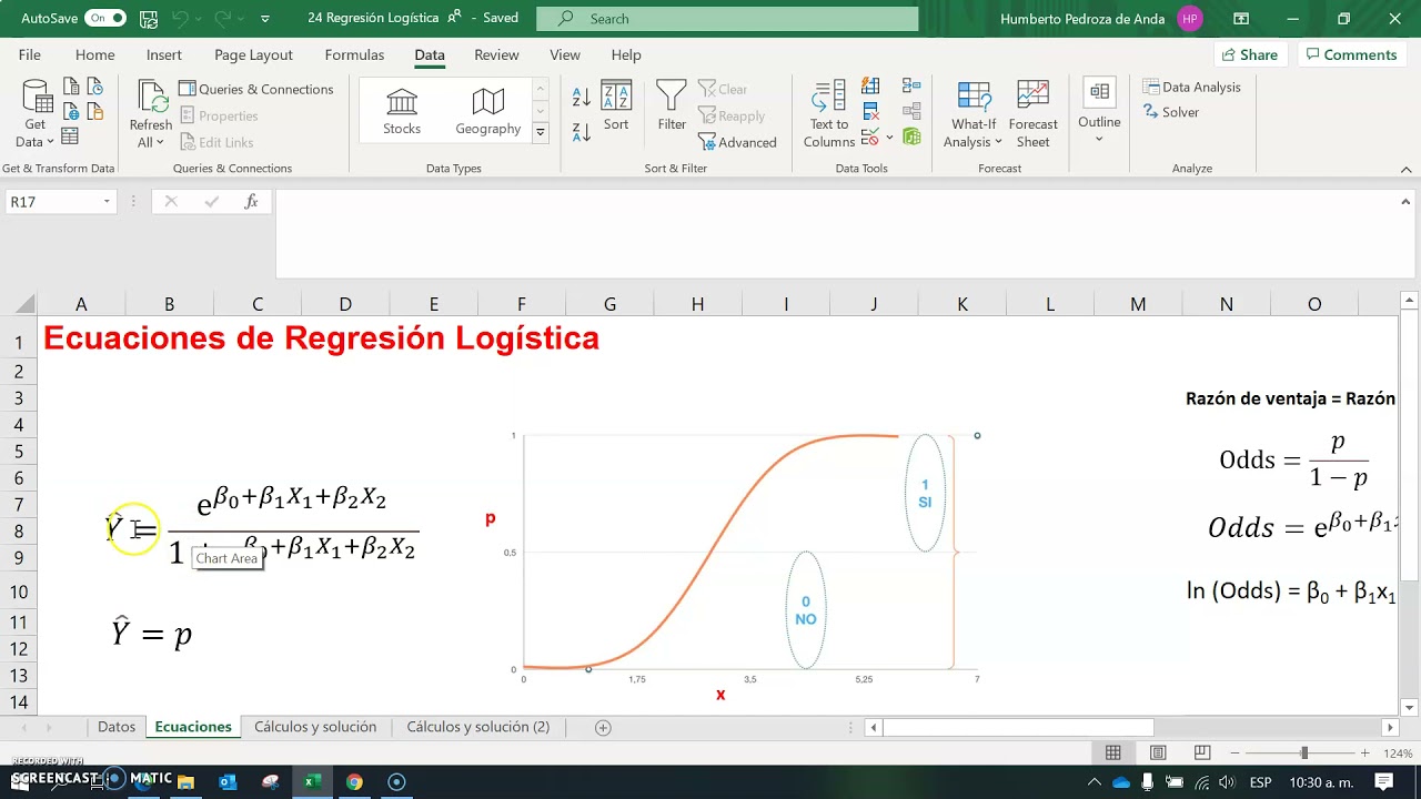 2403 Cálculo de ecuación de regresión logística y pronósticos