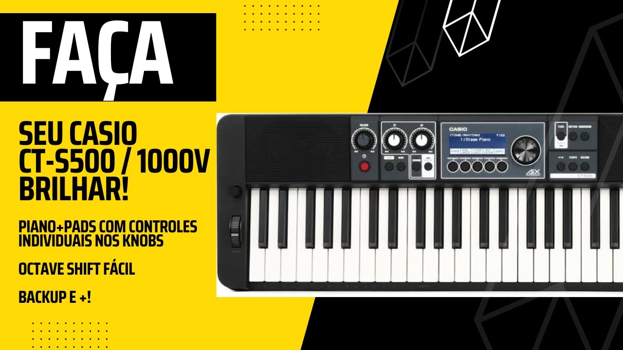 COMO CONFIGURAR CASIO CT-S500 (CT-S1000V) KNOBS, PAD + PIANO, MENU, OCTAVE SHIFT E + #tutorial
