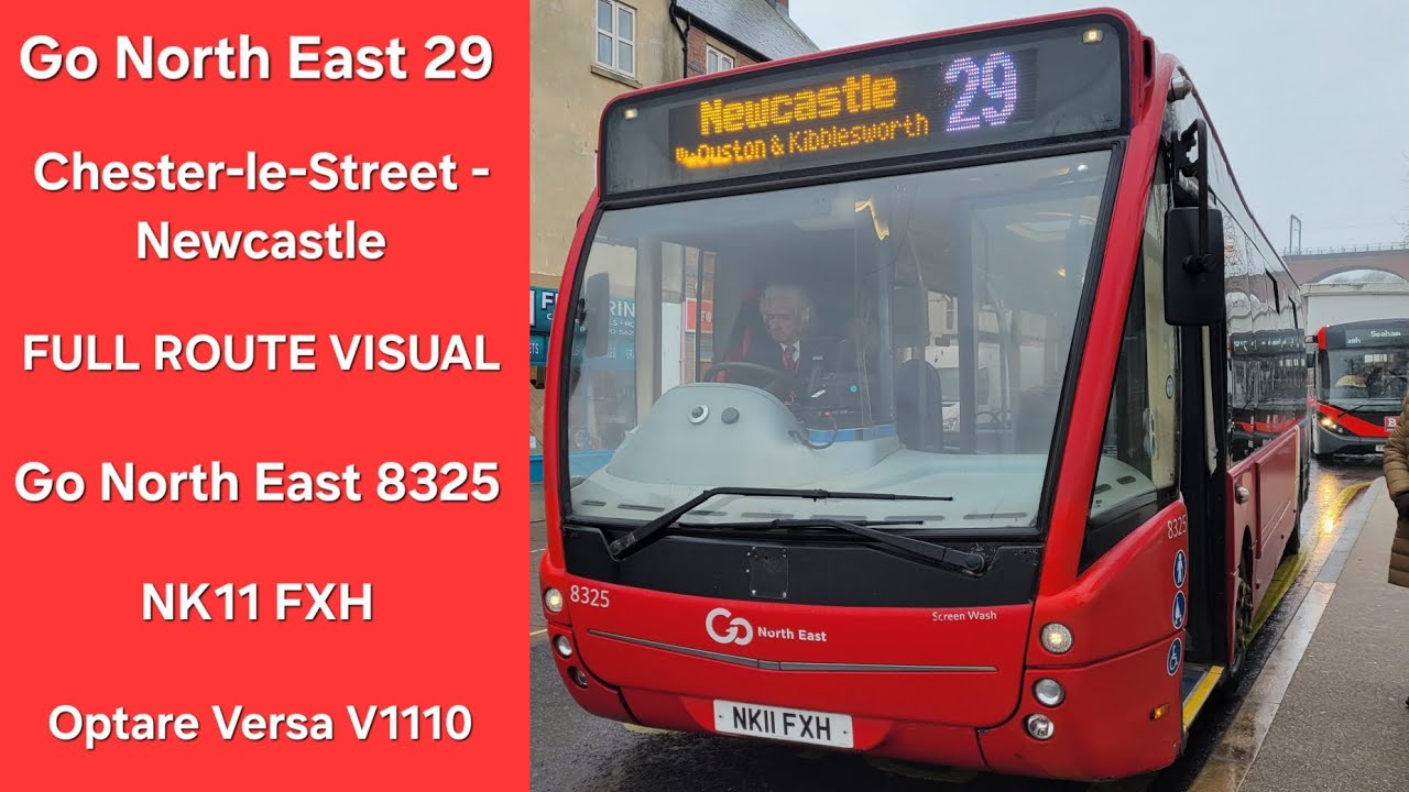 FULL ROUTE VISUAL: Go North East 29 | Chester-le-Street - Newcastle | 8325 - NK11 FXH