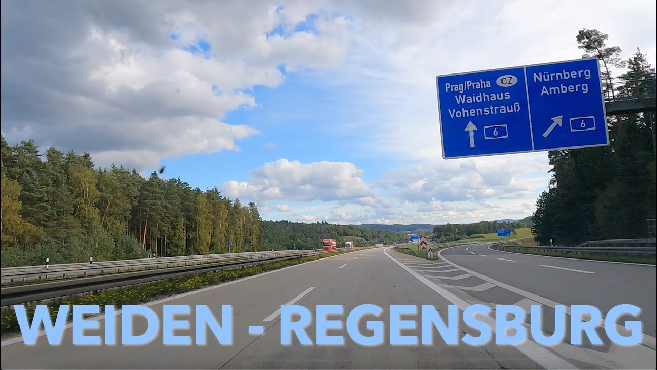 Driving on Bundesautobahn 93 from WEIDEN to REGENSBURG ( Germany ) Shot on GoPro