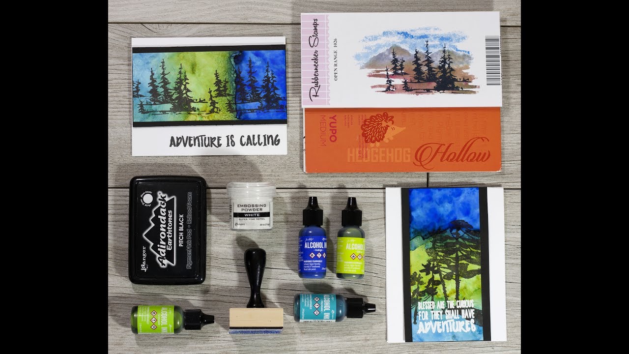 How to - Cardmaking Crafty hack: 2 alcohol ink cards at once with Rubbernecker and Scrapbook.com