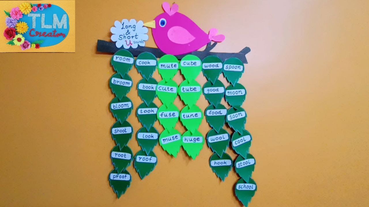 Long & Short 'u' sound words TLM | Words wall hanging | Ennum Ezhuthum TLM Term 3 | English unit 8.