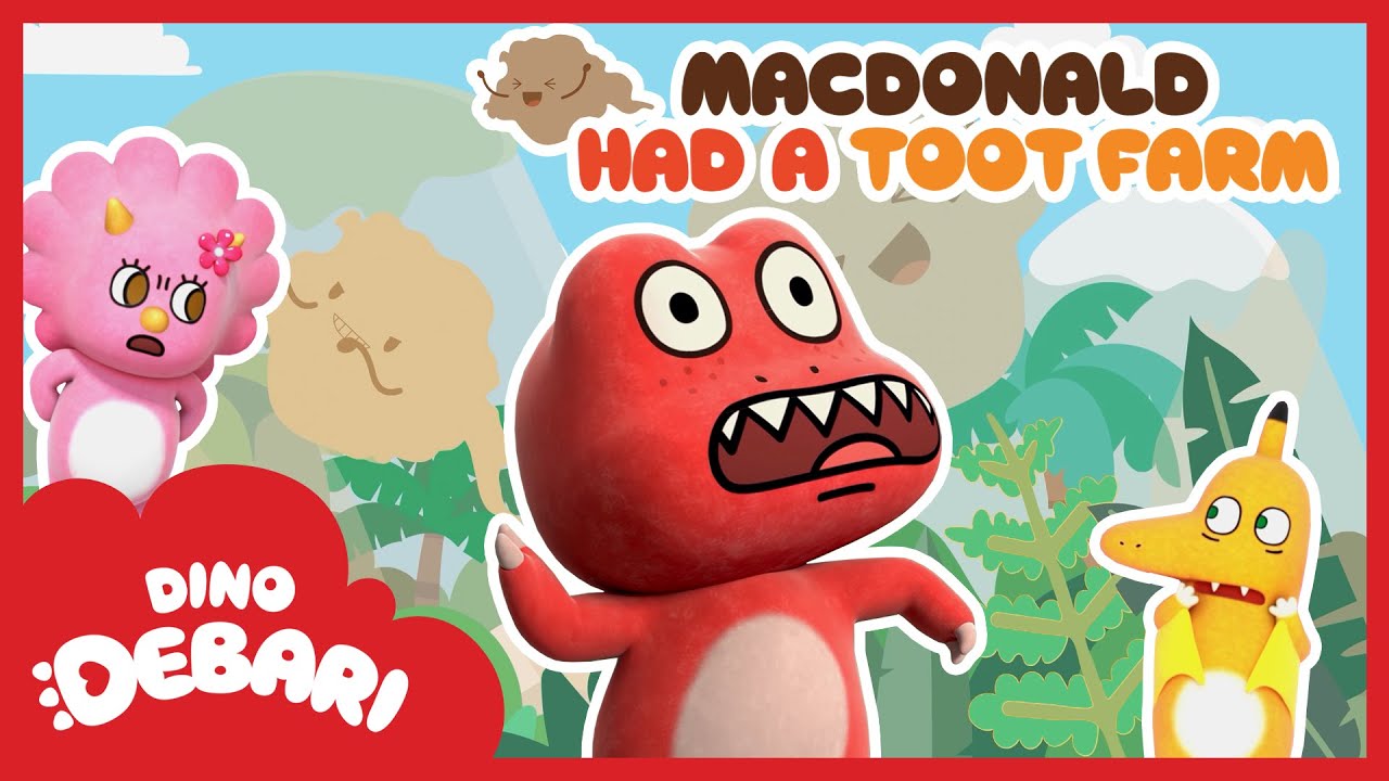 MacDonald had a toot farm! the dinos toot some very big toots | Kids Songs | DebariTV