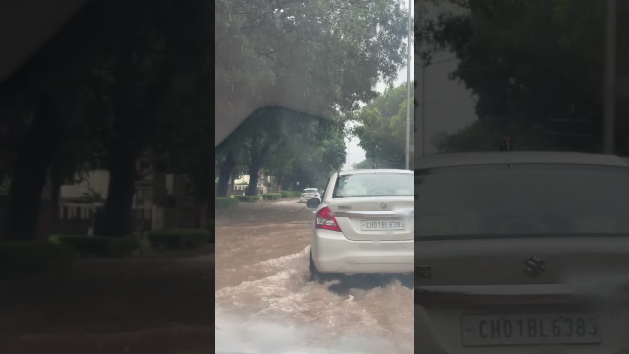Chandigarh Water logging II चंडीगढ़ में जलभराव #Beautiful #Chandigarh #Awesome #PunjabWaley #Culture
