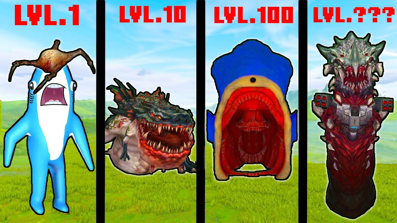 EVOLUTIA SEA EATER GMOD LVL 1 VS LVL 10 VS LVL 100 VS LVL ??? DRACULASS VS EVOLUTIA SEA EATER DEMON!