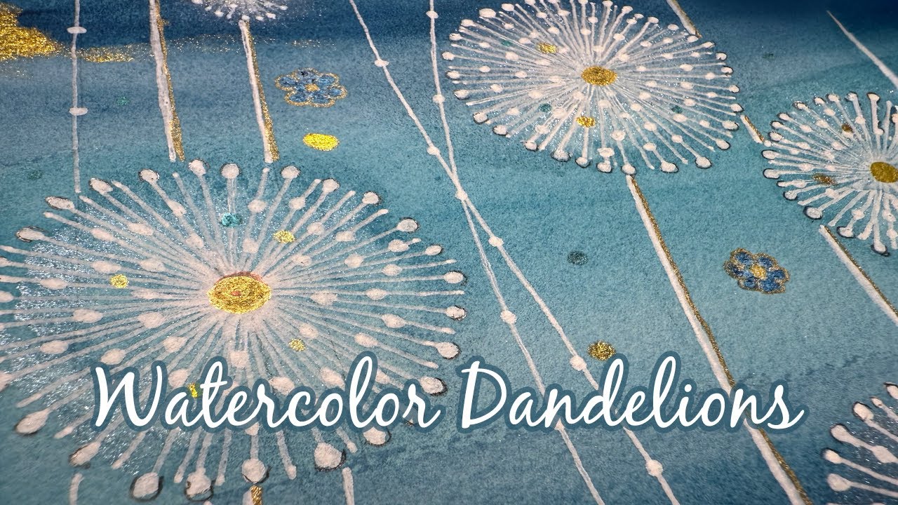 Fun Watercolor Dandelion Painting With Zentangle Doodle ART!