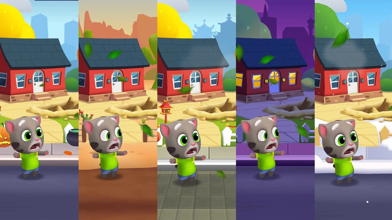 Talking Tom Gold Run Halloween vs Gold Run Wild West vs Gold Run China vs Las Vegas vs Christmas